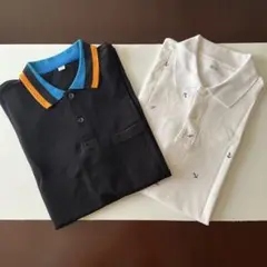 ユニクロポロシャツ2枚セット黒&白　L