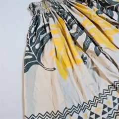 『美品』♡フラダンス スカート 花柄 イエロー グレー