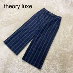 美品theoryluxe チェック柄 クロップド ワイドパンツ 36S