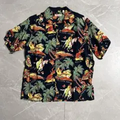 美品　サンサーフ　アロハシャツ　Sサイズ　ネイビー　SUN SURF