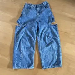 タグあり　サイドカットアウトデザイン デニムパンツ　　L