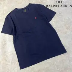 POLO RALPH LAUREN ロゴ刺繍 Ｖネック 半袖 Tシャツ 古着 S
