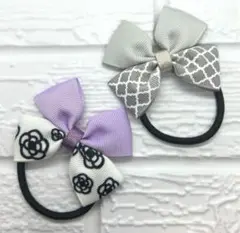 【356】ハンドメイド　グログランリボンのヘアゴム