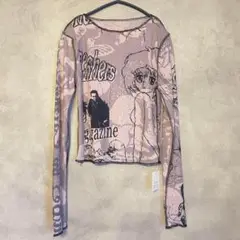 Tシャツ 韓国 y2k フェアリーグランジ　シースルー　ピンク　柄　00s 2