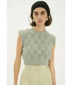 CLANE CROCHET SHORT KNIT TOPS サイズ1