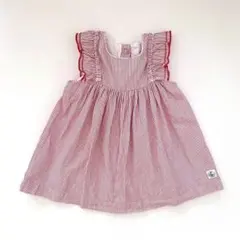 【美品】PETIT BATEAU ストライプ ワンピース 袖フリル プチバトー