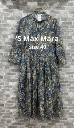K751♪ 'S Max Mara 長袖ロングワンピース　総柄　サイズ40
