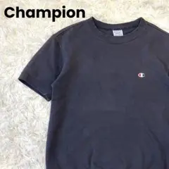 Champion 半袖スウェット ブラック フェード 刺繍ロゴ Mサイズ