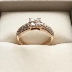 ポンテヴェキオ フラワーモチーフ パヴェ ダイヤモンド 0.70ct リング