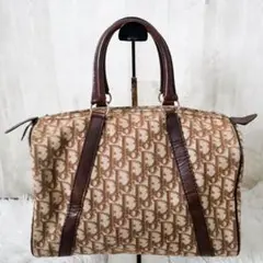 【美品】Christian Dior ディオール トロッター柄ミニボストンバッグ