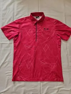 Oakley 幾何学模様 赤系ポロシャツゴルフウェア
