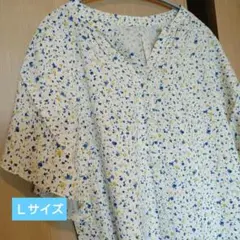 新品　グローバルワーク　さらさらリラックスプリントブラウス