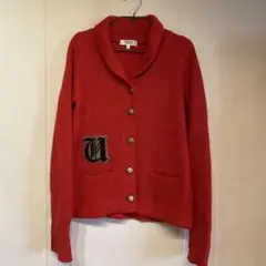 ★冬ゴルフ★UNTITLED レッド カーディガン L