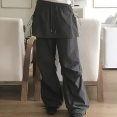 binary01 スカートレイヤード カーゴ トラックパンツ