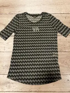 VALENZA アンカー柄 半袖Tシャツ サイズ38 シースルー　黒　ブラック