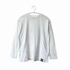 コットン100%Tシャツ GLAZOS グラソス【M】ロングスリーブ ホワイト