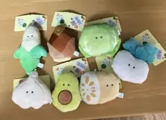 ☆新品☆ つぶらな瞳の八百屋　ぬいぐるみ　マスコット　とうもろこし　にんにく7種