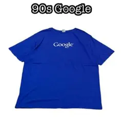 90s Google ビンテージ TEE ポリコットン オールド 海外企業 青白