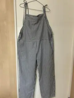 ストライプ柄オールインワン