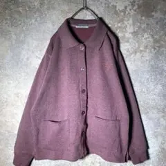【ヴィンテージ】ワンポイント刺繍入り フリースカーディガン 古着 AS121