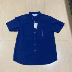 【新品未使用】無印良品　ボタンダウン半袖シャツ　ネイビー