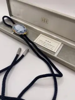 証明書付き IEI SV925 フクロウカメオ ネイビー ループタイ
