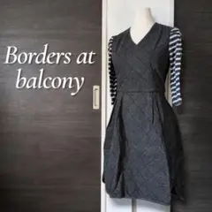 BORDERS at BALCONY バイカラー キルティング デニムワンピース