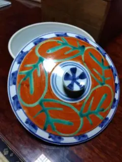 河合卯之助 呉須赤絵蓋物 (向日窯 )
