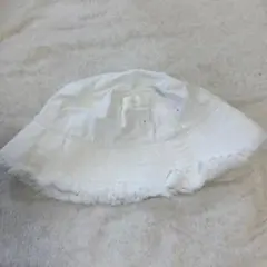 ホワイト フリンジ バケットハット　バケハ
