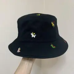 グラニフ/ドラゴン刺繍バケットハット/ブラック