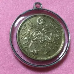 【鳳凰コイン】日本政府 鳳凰五十銭黄銅貨 コインペンダントトップ 手作り②