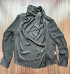 【新品完売品】ZARA 透け感　ボウタイブラウス　レーストップス