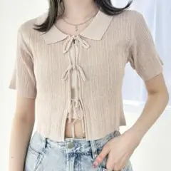 Heather ラメリボンニット