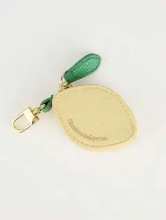 ラスト1点！　新品　レモン　レザーキーホルダー　バッグチャーム　ポーチ　小物入れ
