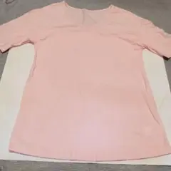 ピンク Vネック 半袖 Tシャツ　Мサイズ
