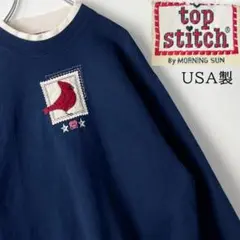 【レア】USA製・ダサかわ・カーディナル・星・ハート・刺繍・ワッペン・スウェット