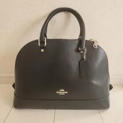 COACH ブラック 　シエラ　ハンドバッグ　ドーム型　レザー　黒