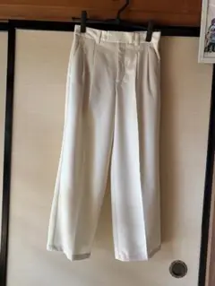 ホワイト パンツ センタープレス S （薄手）