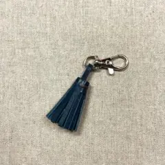 ハンドメイド＊本革ミニタッセル、ダークブルー