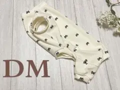 犬服 リボン柄リブニット ロンパース DM ハンドメイド