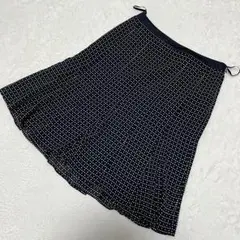 【Aylesbury 】ドット柄 フレアスカート　総柄　上品　ひざ丈　11(L)