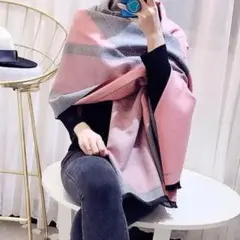 幾何学♡ジオメトリー クール 巻き方 大判ストール 花柄 薄手 マフラー 個性的