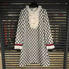 新品同様 グッチ GG柄 長袖ワンピース アイボリー 36 550754