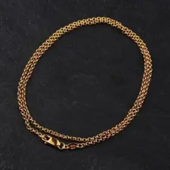 長さ50cm ロールチェーン ネックレス 22Kゴールドコーティング