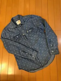 Abercrombie&Fitch アバクロ　レディース　ドット柄デニムシャツ