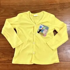 イエロー　ポケット付きカーディガン 100cm