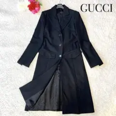 ✨美品✨グッチ トムフォード期 チェスターコート カシミヤ ウール ブラック