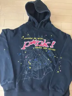 sp5der スパイダーウェブ ブラックパーカー Mサイズ