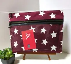 ハンドメイド　中身の見えるダブルファスナーポーチ