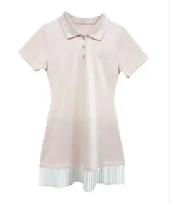 Rosé Muse logo embroidery pleats polo op